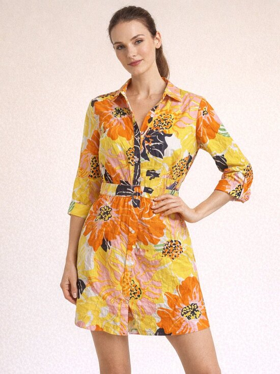 Bentley A. Dresses & Skirts - Bentley A. Floral Shirt Dress. Size 4 100% cotton 3/4 sleeves